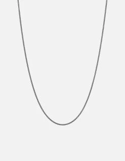 1.3mm Cuban Chain Necklace, Sterling Silver 17 1.3mm Cuban Chain Necklace, Sterling Silver -Online Fashion Accessories dd57d1f0a561a04d2f43d599b33dbed3