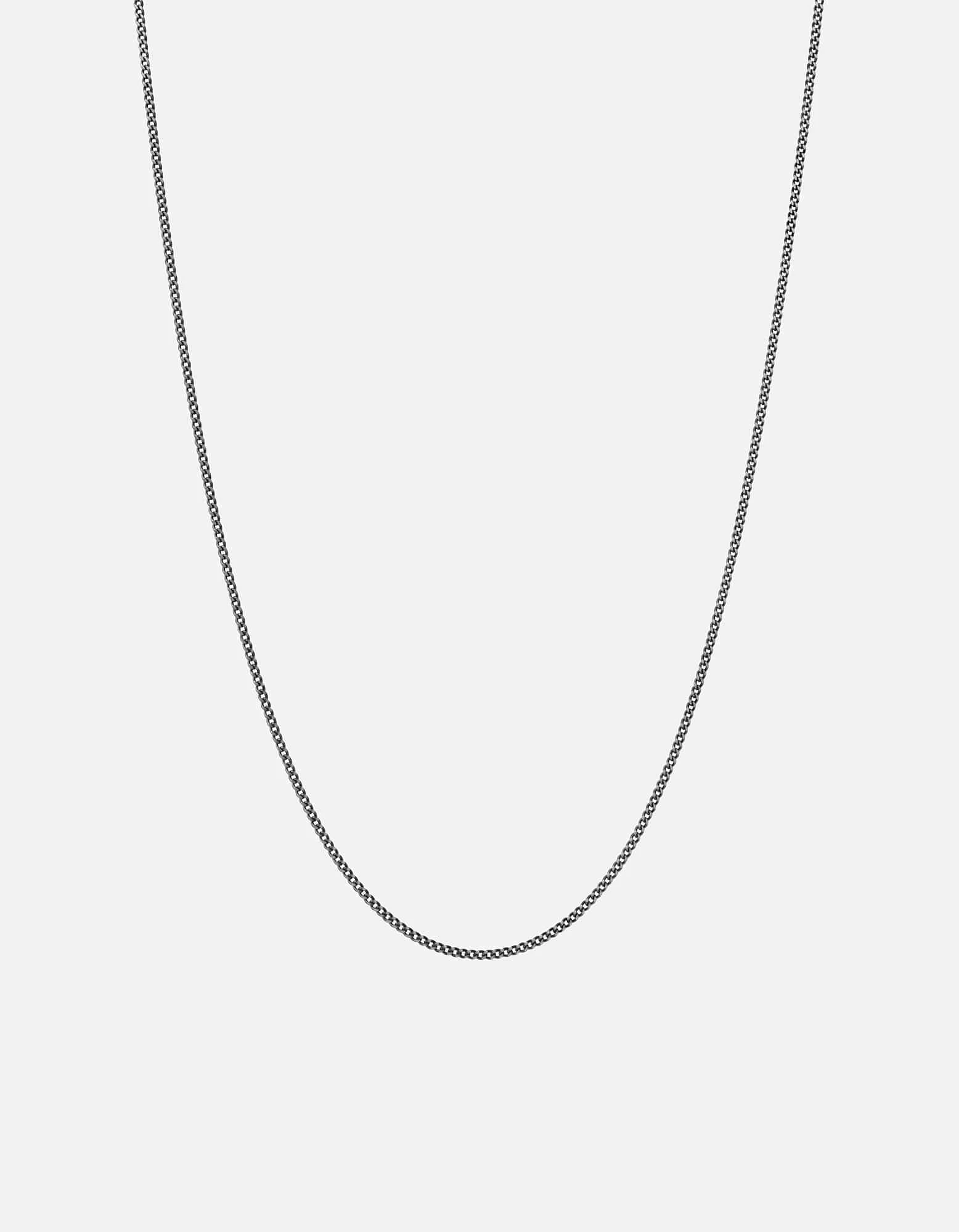 1.3mm Cuban Chain Necklace, Sterling Silver 9 1.3mm Cuban Chain Necklace, Sterling Silver - Image 7